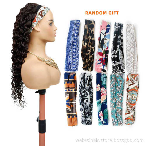 Head band Wigs For Black Women Malaysian Body Wave Human Hair Wigs With Headband Glueless Remy Scarf Headband Wig Human Hair